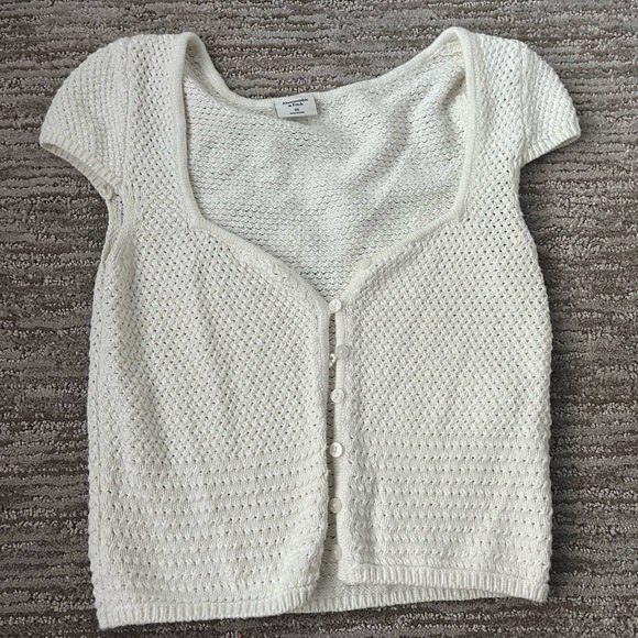 A&F Crochet Button-Through Top - Picture 3 of 4